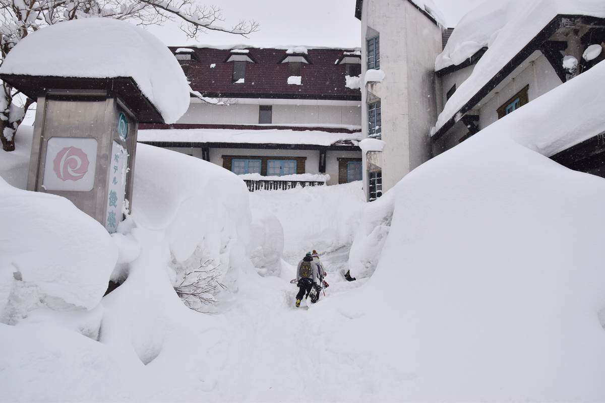 Akakura Onsen ski resort in Myoko Kogen, Niigata, in winter